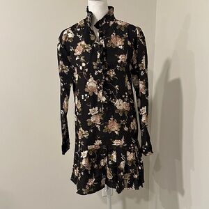 Tuckernuck Black Floral Long Sleeve Dress